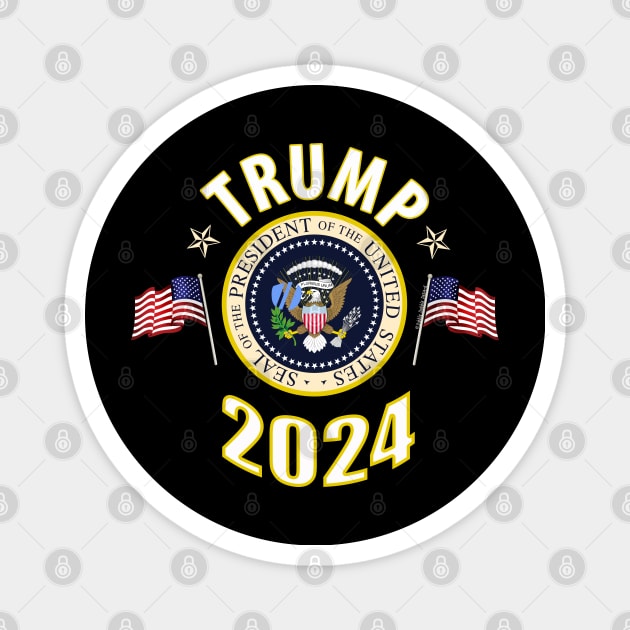 Trump 2024 Presidential Seal Design Magnet by Dibble Dabble Designs